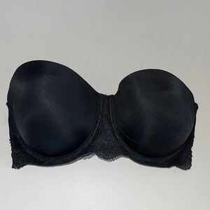 Calvin Klein Black Lace Trim Strapless Bra